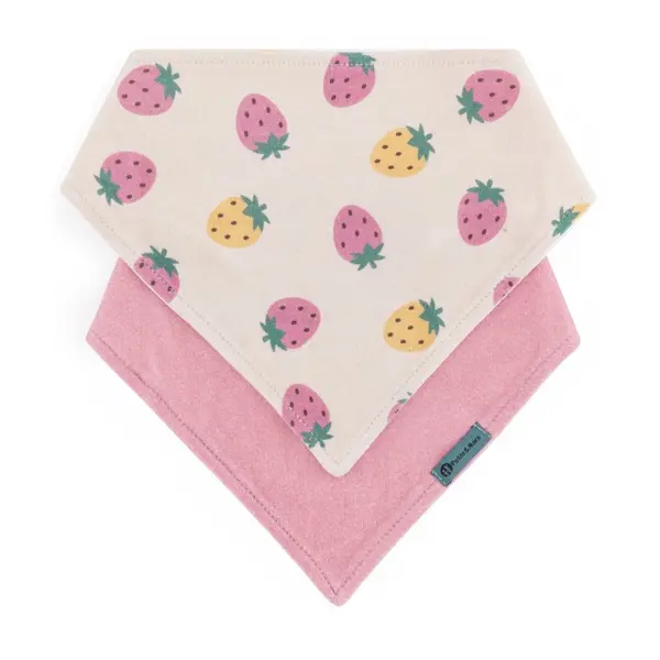 Petite&Mars Petite&Mars Bandana Luke 3m+ slinček Beige Strawberies&Dusty Rose 2 kos