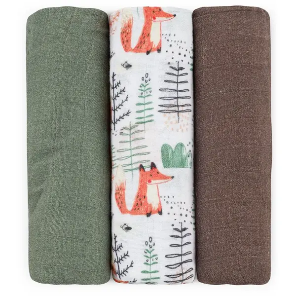 Petite&Mars Petite&Mars Moussy plenice iz blaga Forest Fox 68 x 68 cm 3 kos