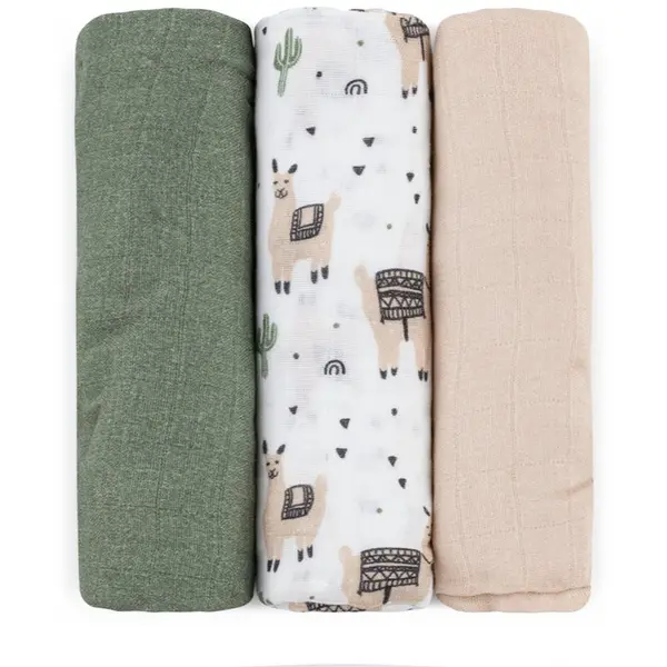 Petite&Mars Petite&Mars Moussy plenice iz blaga Llama Vibes 68 x 68 cm 3 kos