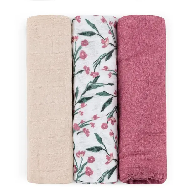 Petite&Mars Petite&Mars Moussy plenice iz blaga Pink Meadow 68 x 68 cm 3 kos