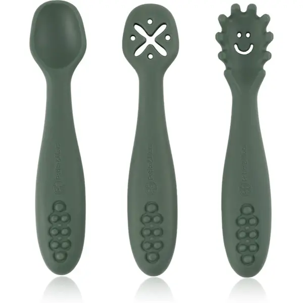 Petite&Mars Petite&Mars Take&Match 6m+ žlička za otroke Misty Green 3 kos