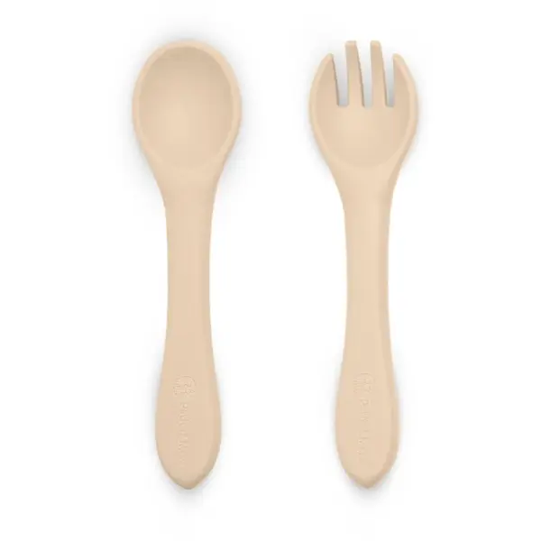 Petite&Mars Petite&Mars Take&Match Silicone Cutlery pribor Desert Sand 6 m+ 2 kos