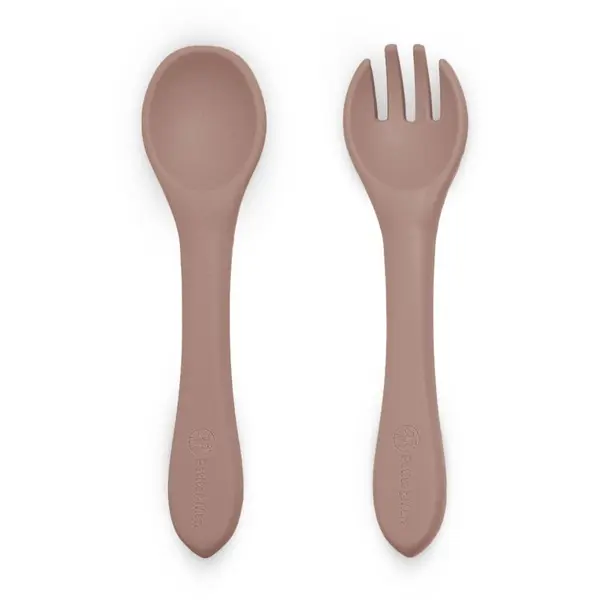 Petite&Mars Petite&Mars Take&Match Silicone Cutlery pribor Velvet Latte 6m+ 2 kos
