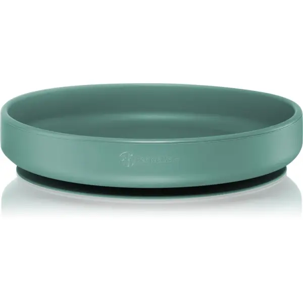 Petite&Mars Petite&Mars Take&Match Silicone Plate krožnik s priseskom Misty Green 6 m+ 1 kos
