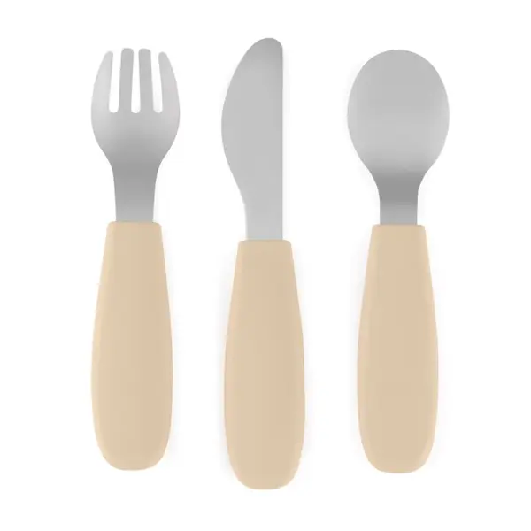 Petite&Mars Petite&Mars Take&Match Stainless Steel Cutlery Set pribor za otroke Desert Sand 12m+ 3 kos