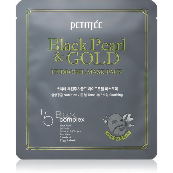 Petitfée Petitfée Black Pearl & Gold intenzivna hidrogelna maska z 24-karatnim zlatom 32 g