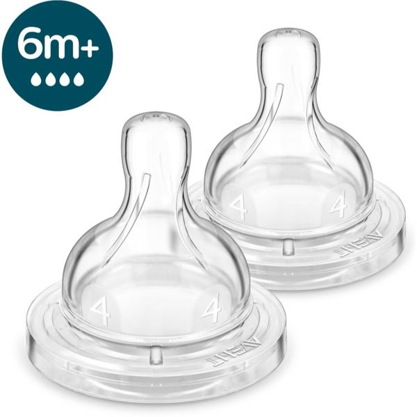 Philips Avent Philips Avent Anti-colic Flow 4 cucelj za stekleničko proti kolikam 6 m+ Fast Flow 2 kos