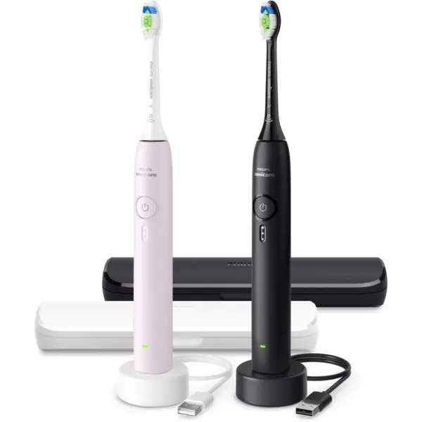 Philips Philips Sonicare 3100 HX4072/42 sonična električna zobna ščetka DUO paket Pink & Black 1 kos