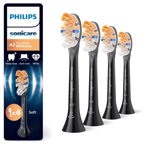 Philips Philips Sonicare Premium All-in-One HX9094/88 nadomestne glave za zobno ščetko Black 4 kos