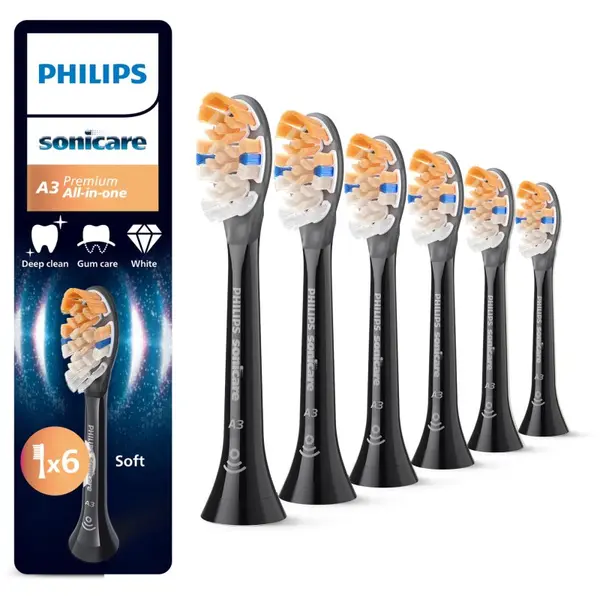 Philips Philips Sonicare Premium All-in-One HX9096/88 nadomestne glave za zobno ščetko Black 6 kos