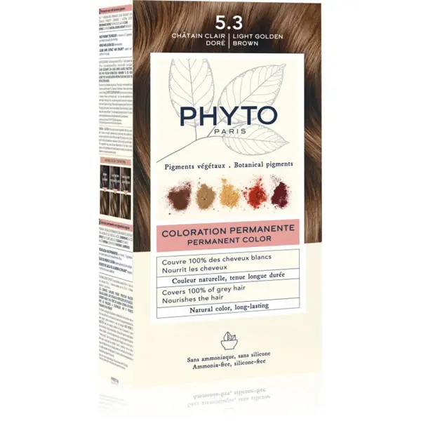 Phyto Phyto Color barva za lase brez amoniaka odtenek 5.3 Light Golden Brown 1 kos