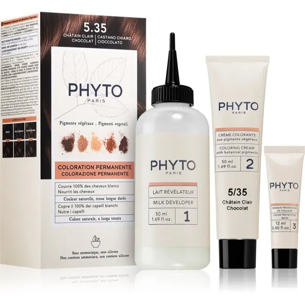 Phyto Phyto Color barva za lase brez amoniaka odtenek 5.35 Chocolate light Brown 1 kos