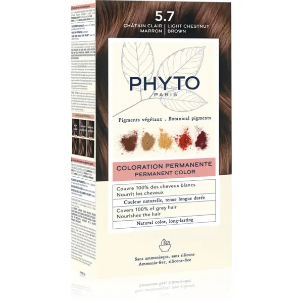 Phyto Phyto Color barva za lase brez amoniaka odtenek 5.7 Light Chestnut Brown 1 kos