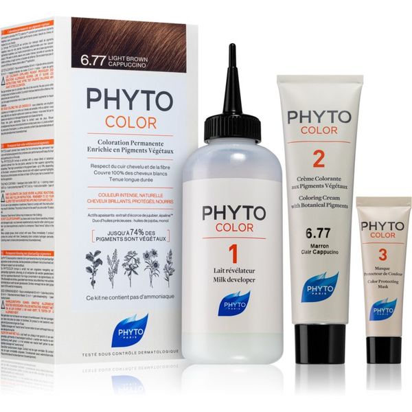 Phyto Phyto Color barva za lase brez amoniaka odtenek 6.77 Light Brown Capuccino