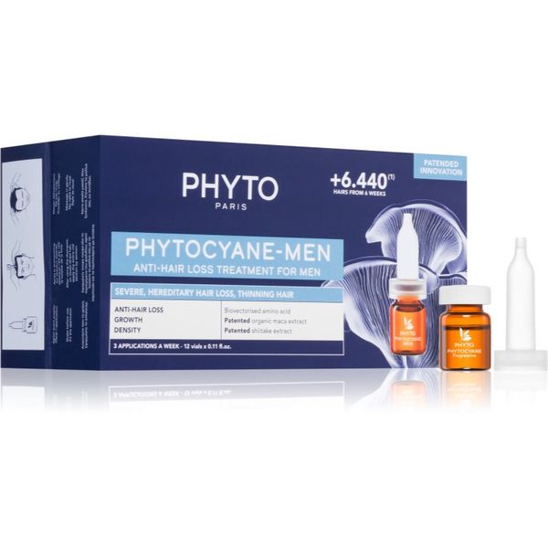 Phyto Phyto Phytocyane Men Treatment nega za spodbujanje rasti in proti izpadanju las 12x3.5 ml