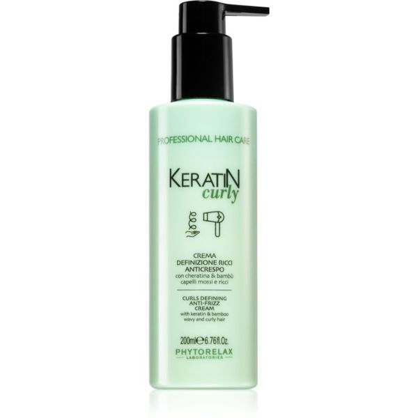 Phytorelax Laboratories Phytorelax Laboratories Keratin Curly krema za kodraste lase proti krepastim lasem 200 ml