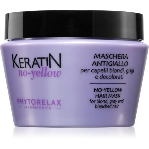 Phytorelax Laboratories Phytorelax Laboratories Keratin No-Yellow maska proti rumenim tonom za blond in sive lase 250 ml