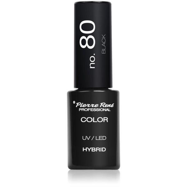 Pierre René Pierre René Nails Hybrid gel lak za nohte z uporabo UV/LED lučke odtenek No. 80 Black 6 ml