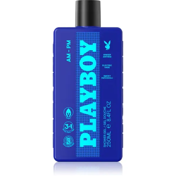 Playboy Playboy AM - PM gel za prhanje 3v1 za moške 250 ml