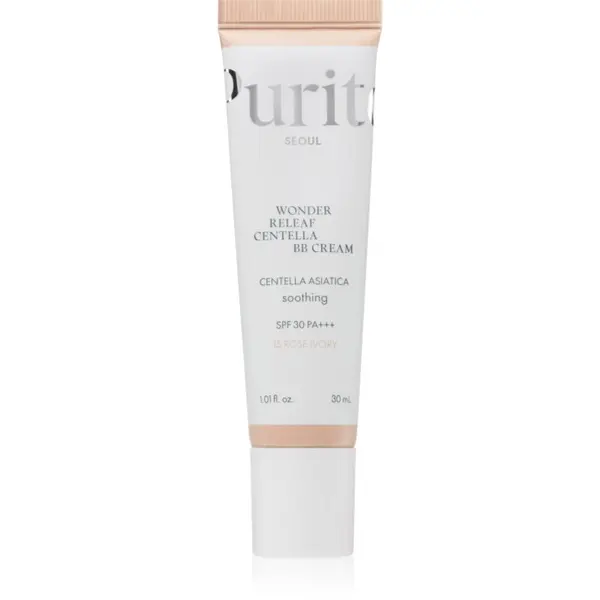 Purito Purito Wonder Releaf Centella BB Cream posvetlitvena BB krema s pomirjajočim učinkom odtenek 15 Rose Ivory 30 ml