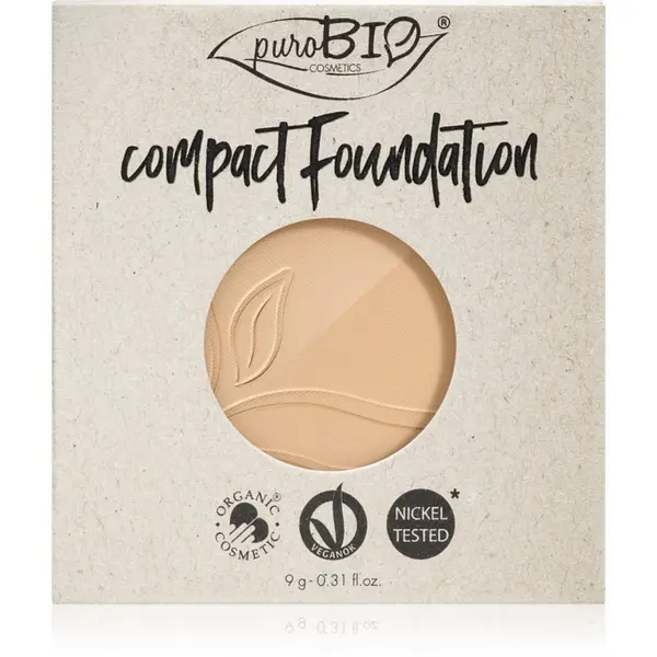 puroBIO Cosmetics puroBIO Cosmetics Compact Foundation kompaktna pudrasta podlaga nadomestno polnilo SPF 10 odtenek 01 9 g