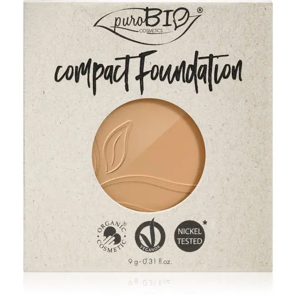 puroBIO Cosmetics puroBIO Cosmetics Compact Foundation kompaktna pudrasta podlaga nadomestno polnilo SPF 10 odtenek 03 9 g