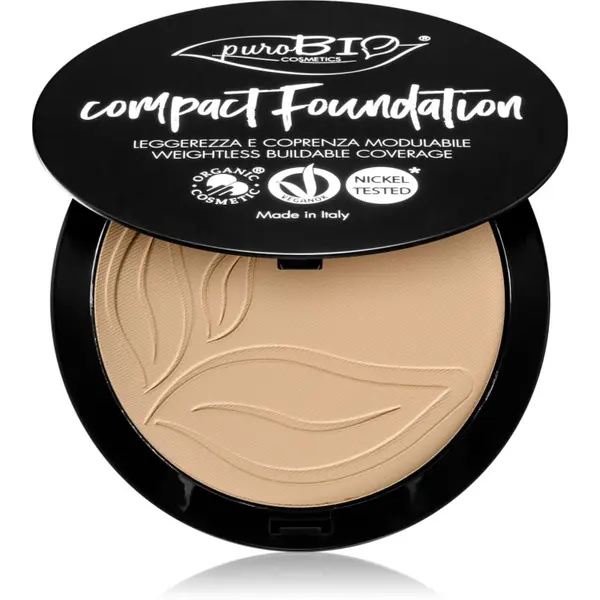 puroBIO Cosmetics puroBIO Cosmetics Compact Foundation kompaktni pudrasti make-up SPF 10 odtenek 02 9 g