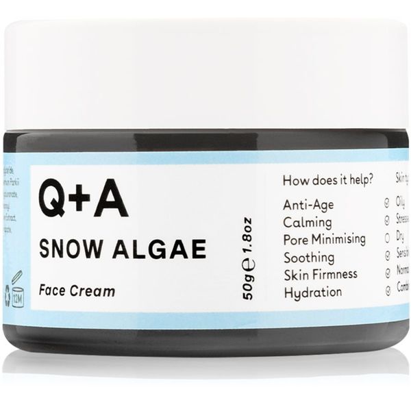 Q+A Q+A Snow Algae hranilna vlažilna krema za suho in zelo suho občutljivo kožo 50 g