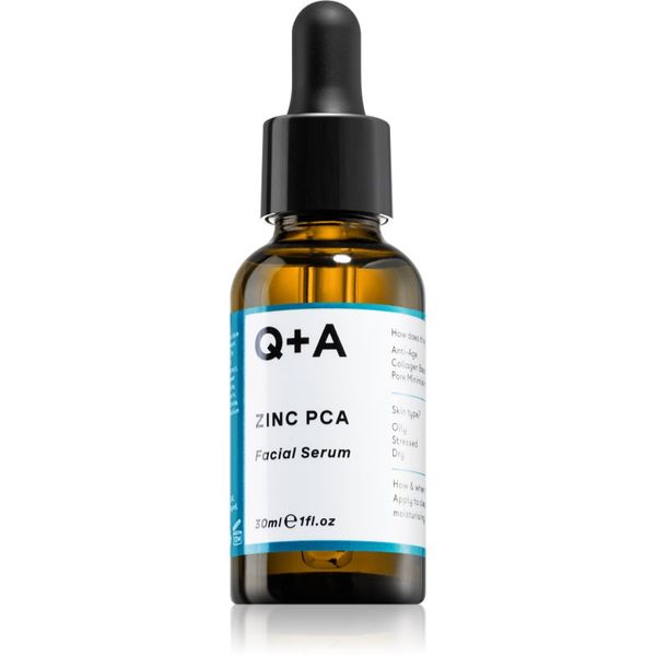 Q+A Q+A Zinc PCA serum za obraz za glajenje kože in zmanjšanje por 30 ml