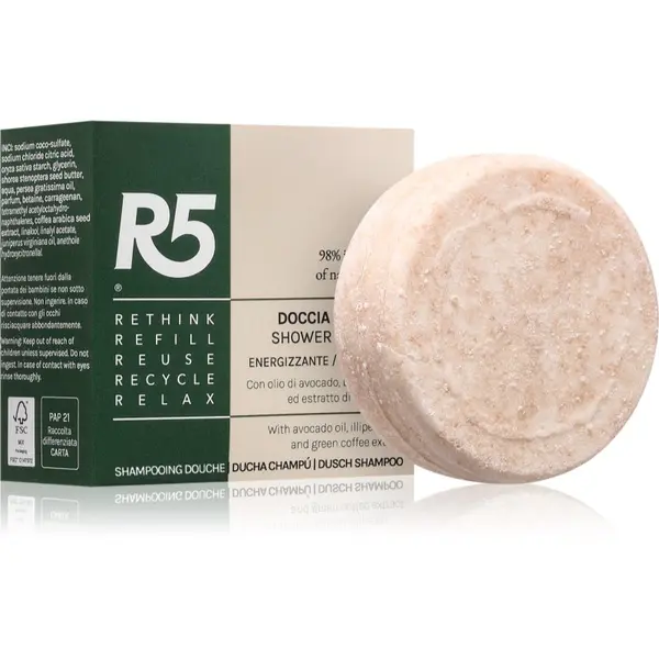 R5 R5 Energizing trdi šampon za telo in lase 70 g