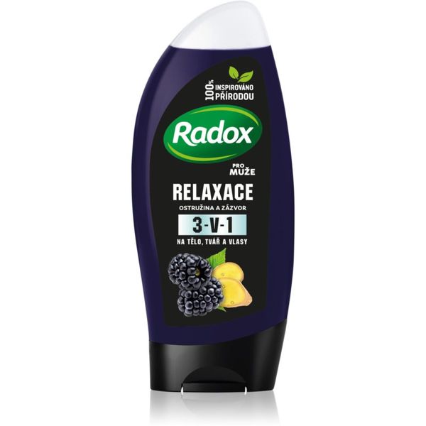 Radox Radox Men Feel Wild gel za prhanje za obraz, telo in lase za moške Blackberry & Ginger 225 ml