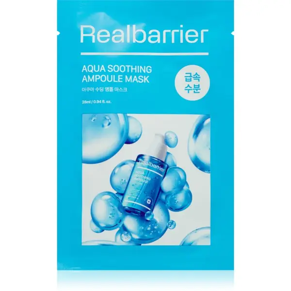 Real Barrier Real Barrier Aqua Soothing Ampoule Mask pomirjevalna tekstilna maska 28 ml