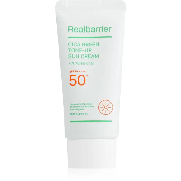 Real Barrier Real Barrier Cica Green Tone-Up Sun Cream intenzivna pomirjajoča in zaščitna krema SPF 50+ 50 ml