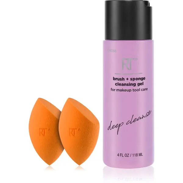 Real Techniques Real Techniques Brush Sponge + Cleasing Gel set za obraz