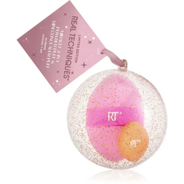 Real Techniques Real Techniques Miracle 2-in-1 Powder Puff Ornament gobica za tekoči puder 2 kos
