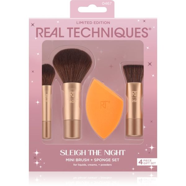 Real Techniques Real Techniques Sleigh The Night Mini Brush + Sponge Set set čopičev