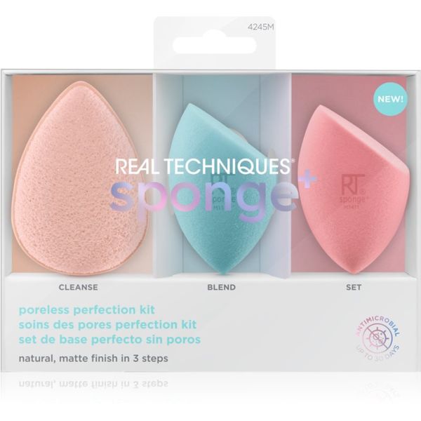 Real Techniques Real Techniques Sponge+ Poreless Perfection darilni set(za kožo z nepravilnostmi)