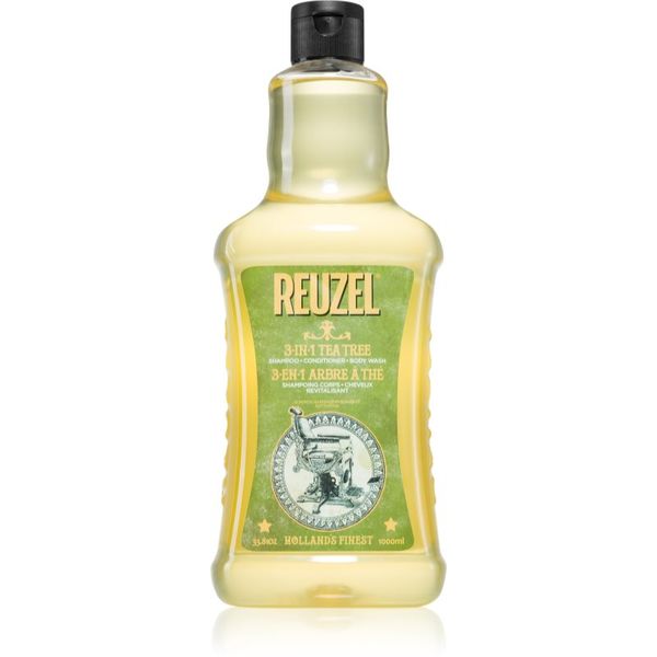 Reuzel Reuzel Tea Tree 3 v 1 šampon, balzam in gel za prhanje za moške 1000 ml