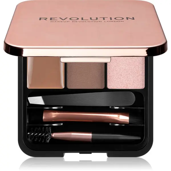 Revolution Revolution Brow Sculpt Kit set za popolne obrvi odtenek Brown 2.2 g