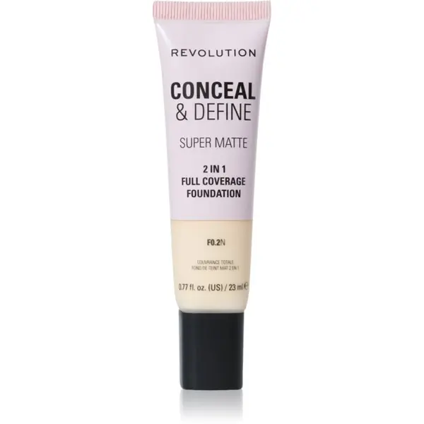 Revolution Revolution Conceal & Define matirajoči tekoči puder odtenek F0.2N 23 ml