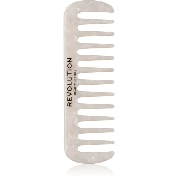 Revolution Haircare Revolution Haircare Natural Curl Wide Tooth Comb glavnik za lase za valovite in kodraste lase odtenek White 1 kos