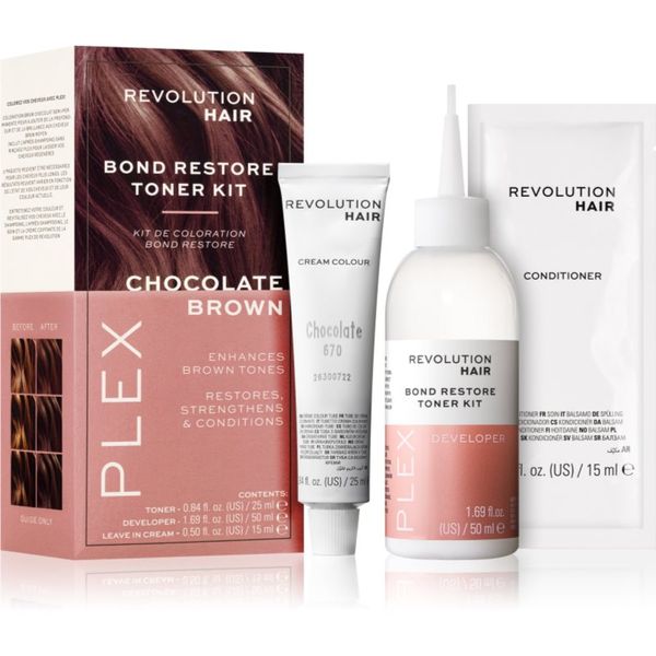 Revolution Haircare Revolution Haircare Plex Bond Restore Kit set za intenzivnost barve las odtenek Chocolate Brown