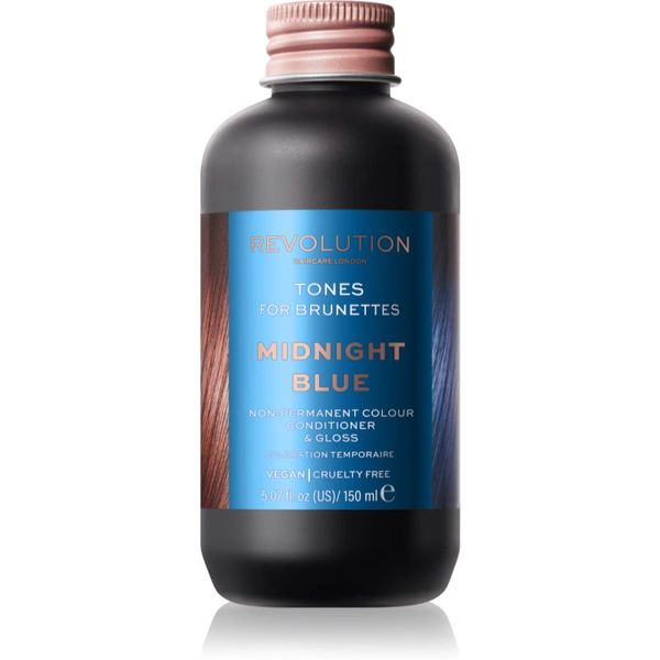 Revolution Haircare Revolution Haircare Tones For Brunettes tonirani balzam za rjave lase odtenek Midnight Blue 150 ml