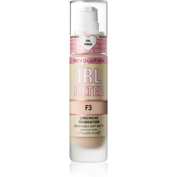 Revolution Revolution IRL Filter dolgoobstojni matirajoči tekoči puder odtenek F3 23 ml