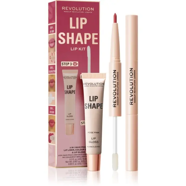 Revolution Revolution Lip Shape Kit set za ustnice odtenek Rose Pink 1 kos