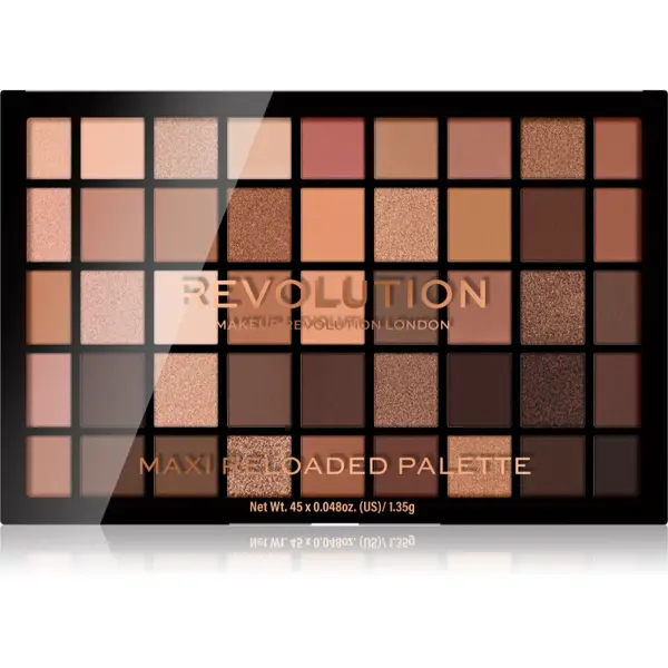 Revolution Revolution Maxi Reloaded Palette paleta pudrastih senčil za oči odtenek Ultimate Nudes 45x1.35 g