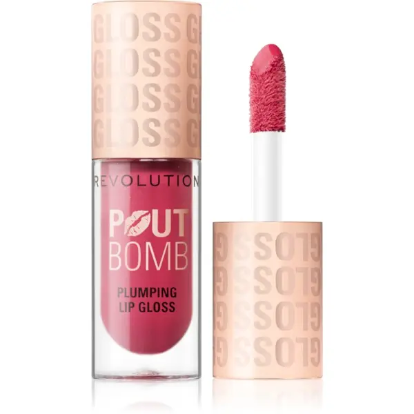 Revolution Revolution Pout Bomb sijaj za ustnice z učinkom povečanja odtenek Rosewood Rose Pink 4.6 ml