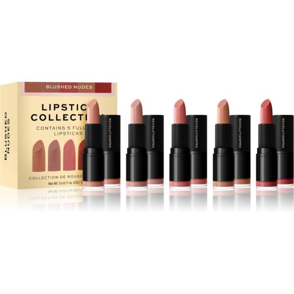 Revolution PRO Revolution PRO Lipstick Collection satenasta šminka darilni set odtenek Blushed Nudes 5x3,2 g