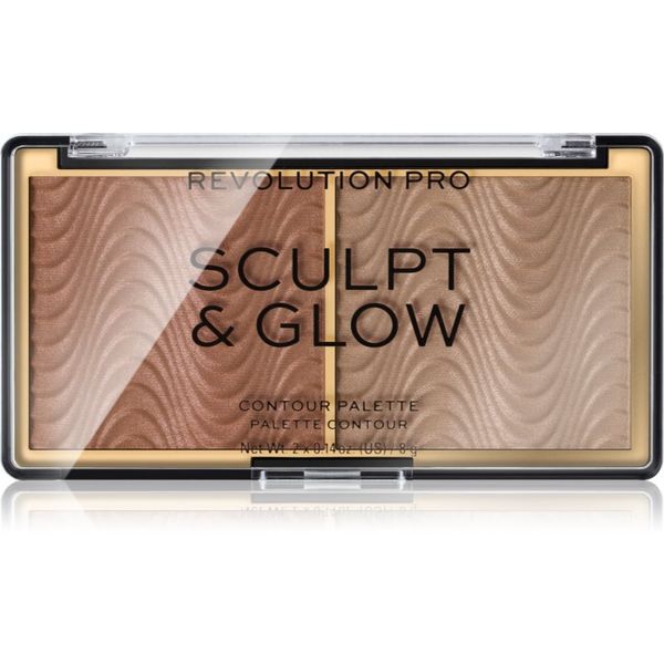 Revolution PRO Revolution PRO Sculpt And Glow paleta za konture in posvetlitev odtenek Light-Medium 8 g