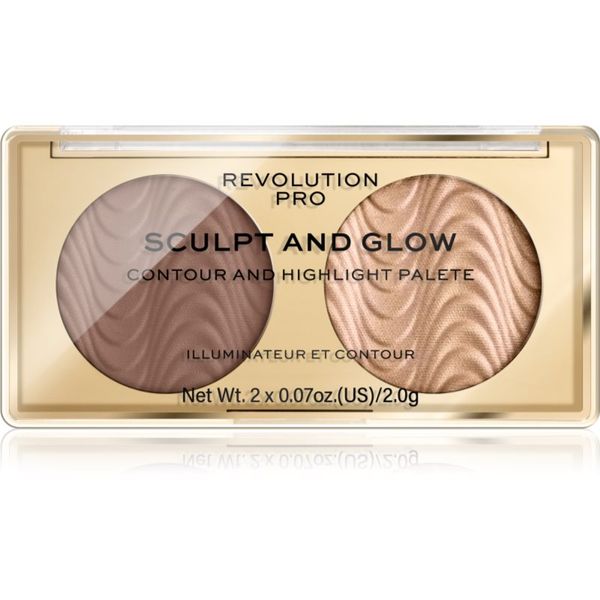 Revolution PRO Revolution PRO Sculpt And Glow paleta za konture obraza odtenek Savanna Nights 2x2 g